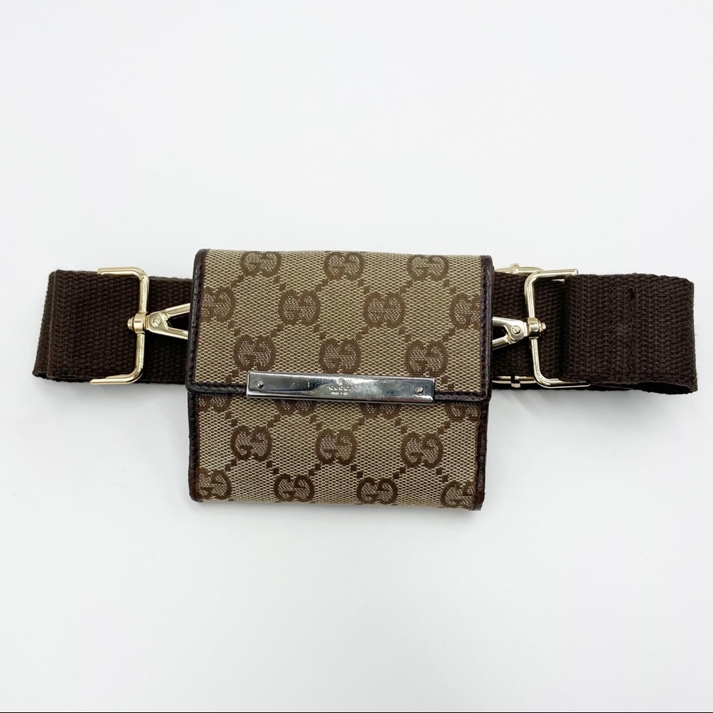 Gucci Brown Monogram Crossbody Belt Bag